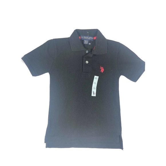US Polo Assn Boys Short Sleeve Black Polo Shirt - Picture 1 of 4